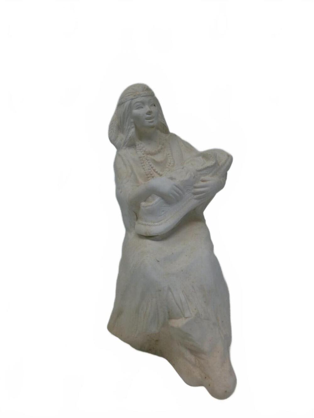 Vintage Atlantic Mold Native American Woman Bisque Figurine 10" Ready to Paint